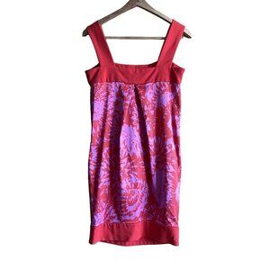 Diane von Furstenberg Payne Red and Pink Floral Sleeveless Mini Dress Size 6